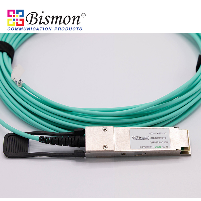 100G QSFP28 Breakout AOC Cable OM3 50/125um (10 เมตร)